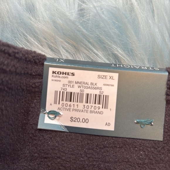 NWT Tek Gear Straight Mid Rise Fleece Black Pants sz XL - Picture 6 of 8